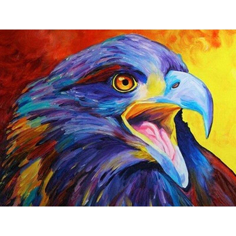 New 5D DIY Diamond Painting Eagle Head Diamond Embroidery Animal Cross Stitch Full Round Drill Home Decor Manual Art Gift
