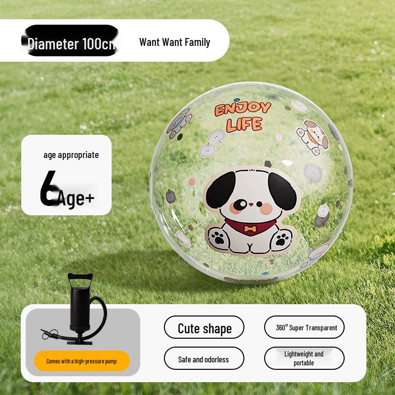 Inflatable Transparent Giant Football Beach Ball for Children and Parent-Child Interaction