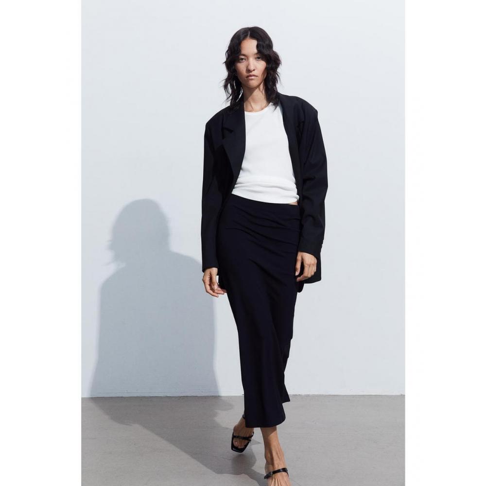 

Длинная юбка из джерси HM, черная 1171670001