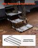 RV Steps, 3-Step, 200 kg Load Capacity, Manual Retractable RV Stairs, Telescopic Folding Aluminum Alloy Camper Steps, Steel Frame Non-Slip Entry