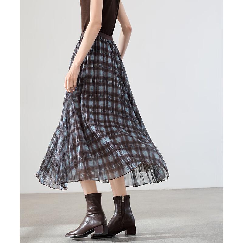 Betu Women's 2026 Spring Plaid A-line Skirt