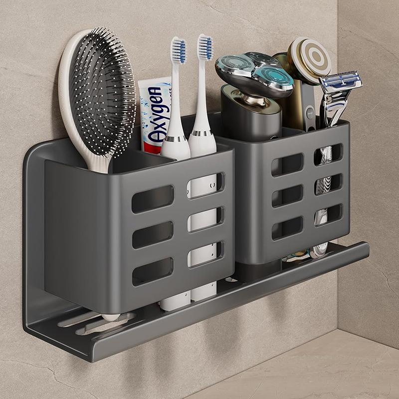 1Pcs New No Drill Wall Mount Bathroom Shelf Makeup Storage Organizer Toiletries Skin Care Product Rack Bathroom Accessories