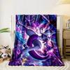 Mewtwo Purple Energy Cosmic Clash Battle Art Blanket Throw, Psychic Pokemon Storm Style Design, Cozy Fan Bedding and All Seasons Gift