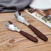 Stainless Steel Spoon With Imitation Wood Grain Handle Home Kitchen Tableware Dinnerware Dinner Dessert Rice Soup Spoons Gadgets