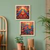 ArtX Paper Madhubani Art Paintings with Frame for Home Decor, Wall Painting for Living Room,