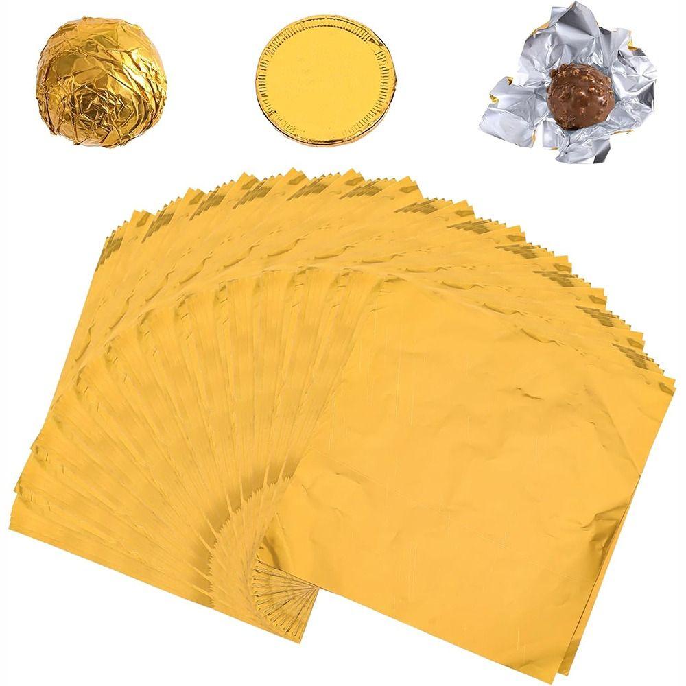 Quadratisches Aluminiumfolienpapier Gold Schokoladenverpackungen Neues Süßigkeiten-Verpackungspapier DIY-Dekorationen