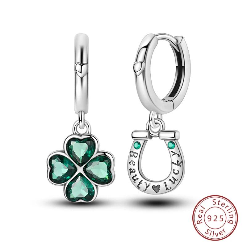 New 925 Sterling Silver Hope Rainbow Flower Earrings For Women Sparkling Colored Zircon Star Koi Earrings Fashion Party Jewelry