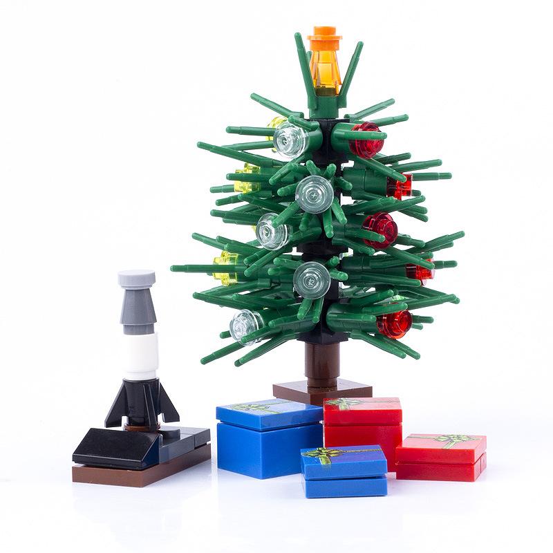 

Совместимый рождественский домик для елки, праздничные подарки, сани, лось, винный шкаф, камин, сборный строительный блок из мелких частиц