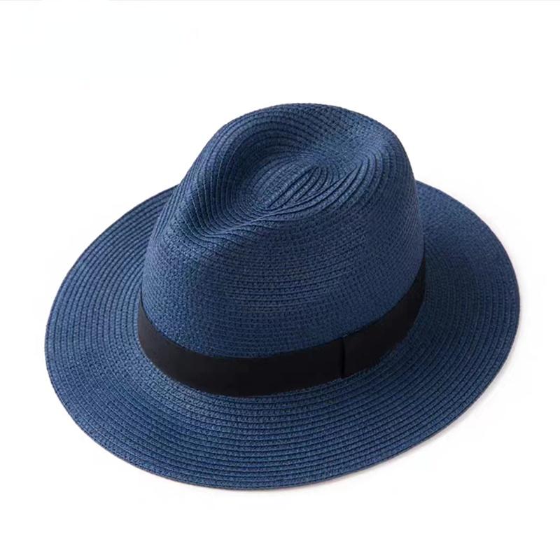 Large Size 56-58 59-60cm New Natural Panama Straw Hat Summer Men Women Wide Brim Beach UV Protection Fedora Sun Hat Sale