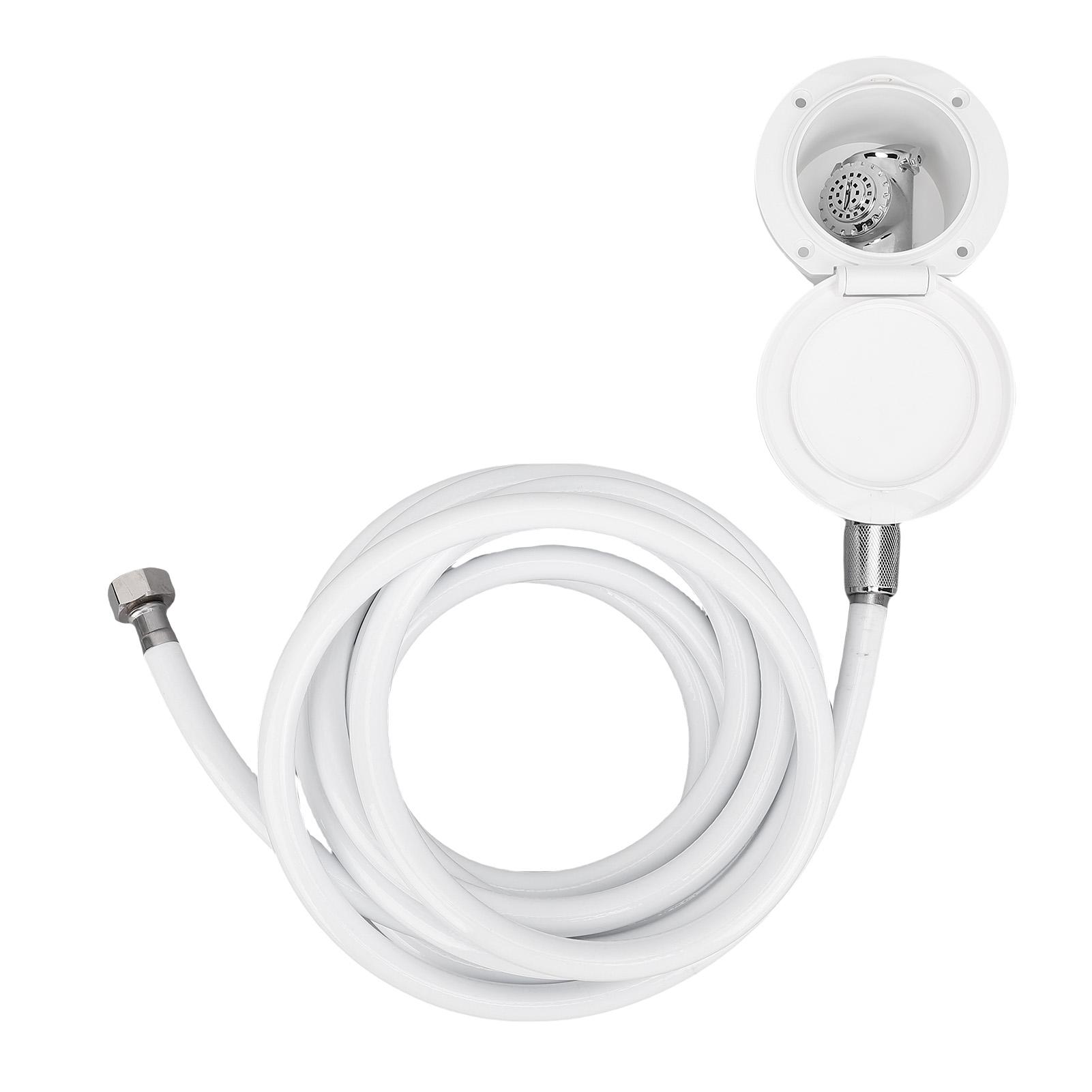 

Hand Press Shower Head with 2.5M Hose Side Mount Stainless Steel Water Saving Pressurized Shower Kit for Yacht RV
