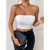 Sexy Bodycon Crop Tube Top, Solid Stretchy Tube Top, Casual Every Day Tops, Women's Clothing