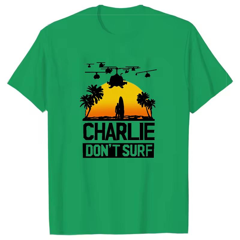 

Charlie Dont Surf Tshirt Man Apocalypse Now Film Movie Men T-shirt Fashion Tee-shirt 4XL