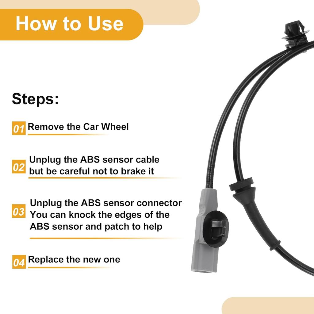 ABS Wheel Speed Sensor No.479105RA0A Front Left Right ABS Sensor Anti-lock Braking System Sensor for Nissan Kicks 2016-2021