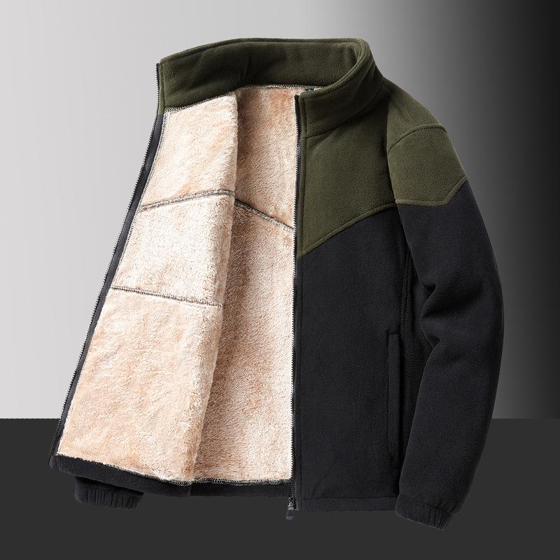Men's Lambswool Winter Jacket - Thick Velvet, Versatile Sports Top, Plus Size Available
