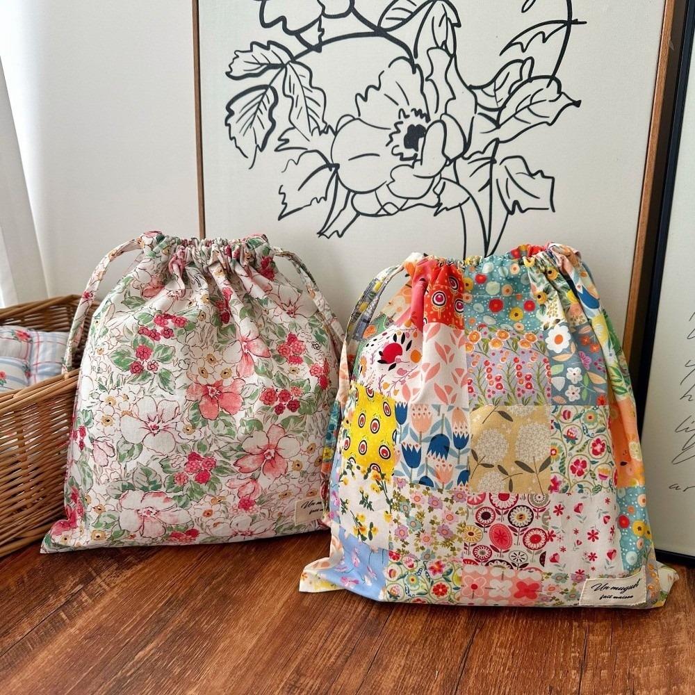 Lightweight Floral Drawstring Bag Reusable Floral Print Gift Bag Birthday Party Favors
