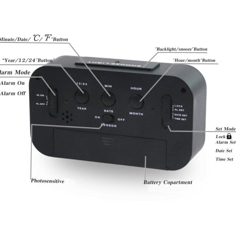 Kolorowe elektroniczne budziki, kalendarz podświetlany, termometr, zegary stołowe, cyfrowy zegarek stołowy LED do sypialni, domu