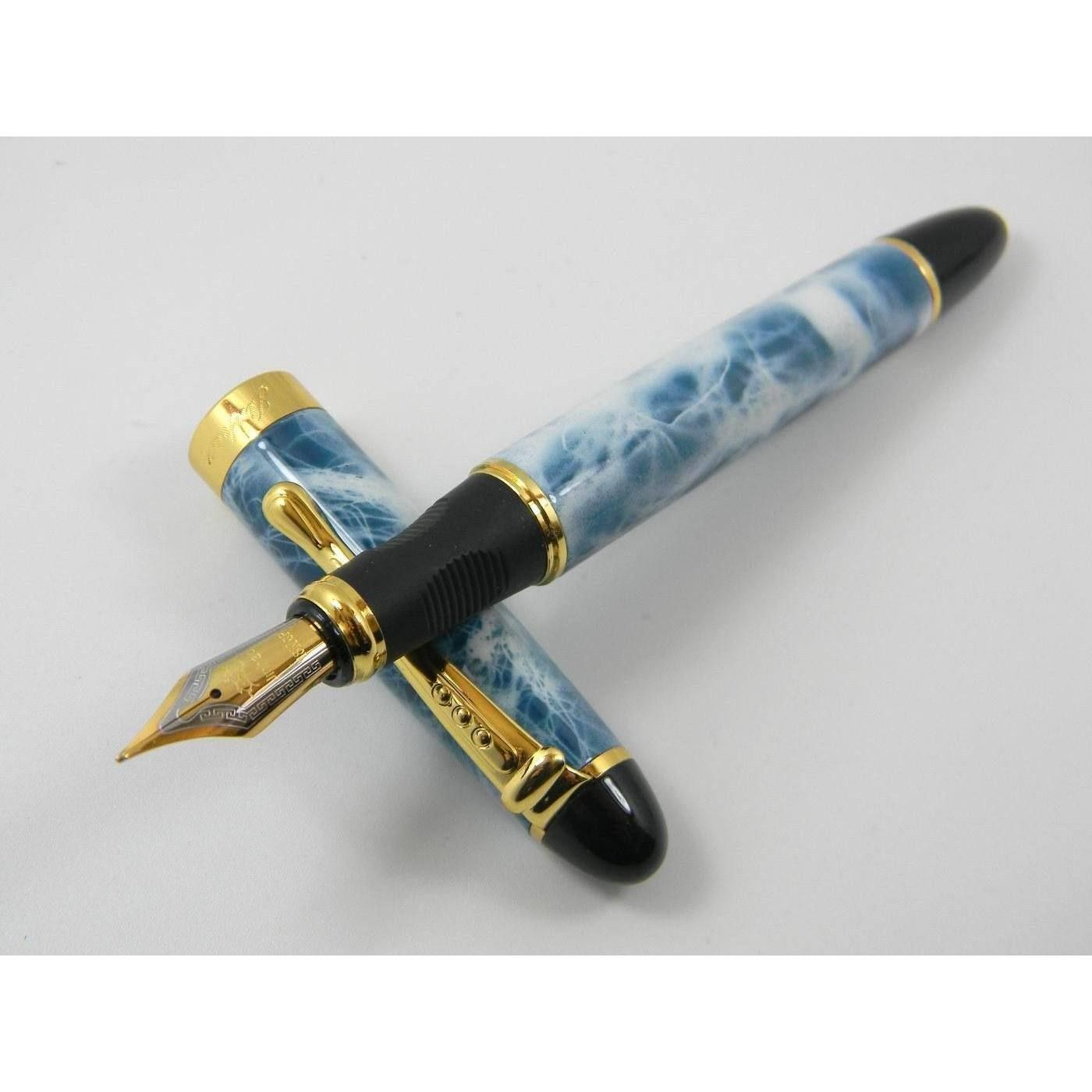 JINHAO X450 Fountain Pen Blue Nib M Medium Fine 0.5mm Converter Type Free Shipping