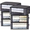 Non-Woven Fabric Storage Bins with Large Clear Windows Zipper Closure Foldable Organizer Boxes for Clothes Bedding Toys Blankets