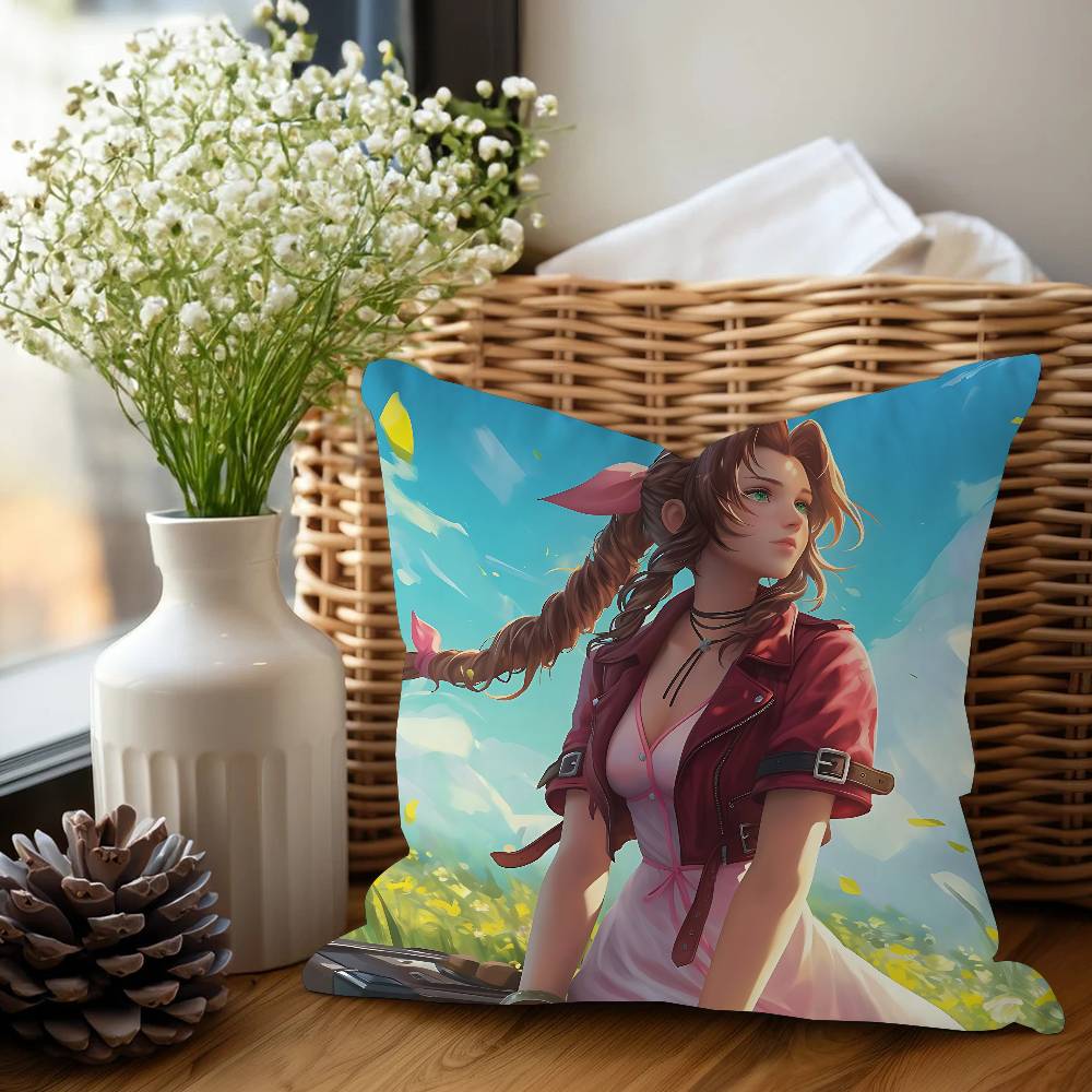 A-Aerith Gainsborough Cushion Cover Car Throw Pillow Case For Sofa Car Christmas Gift 40x40cm 45x45cm