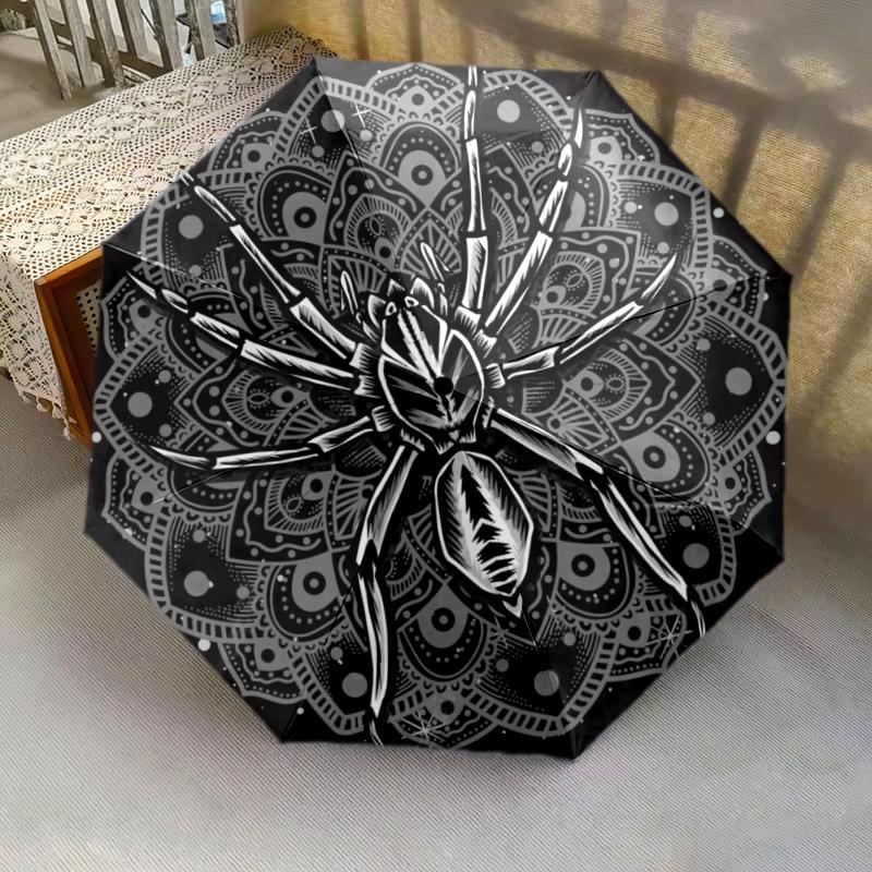 1 PC Automatic Folding Umbrella - Cartoon Pattern, Portable & Foldable Design with 8 Ribs, Christmas Birthday Gifts