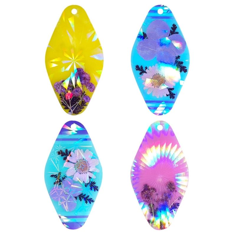 Silicone Keychain Mold in Diamond Shape Soft Silicone Rhombus Keychain Maker Mold for Creative Key Pendant Ornament