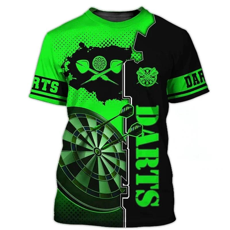 Fashion Darts Game Men's T-shirts Short Sleeve 3d Printed Street Style T Shirt Summer Dart Turntable Graphic Hip Hop Casual Tops