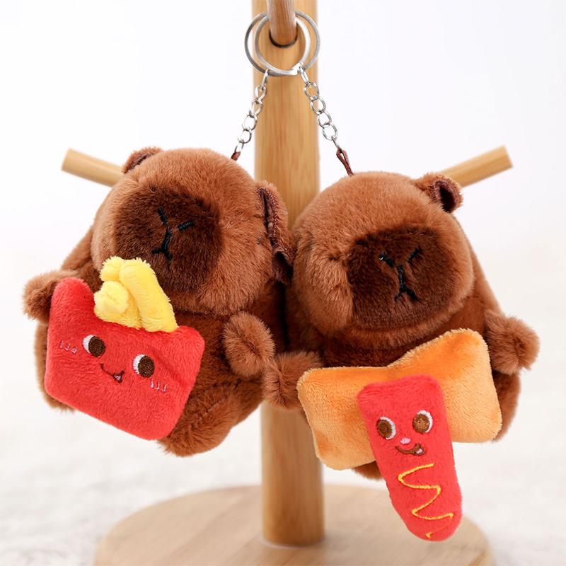 Cartoon Capybara Plush Keychain Pendant Bag Hanging Decoration Accessories Cute  Stuffed Doll Toy Keyring Kids Gift