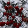 24PCS Flocking Christmas Balls Pendant Plastics Special-shaped Christmas Decoration Pendants DIY Multicolor