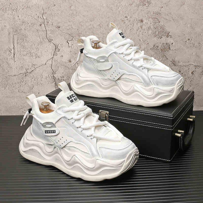 Fashion New Fashion Designer Men's Retro Mixed Colors Lace Up Platform Causal Shoes Flats Male Walking Sneakers Zapatos Hombre