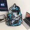 Spot Graffiti Streetwear Lightweight Backpack for Students & Casual Use