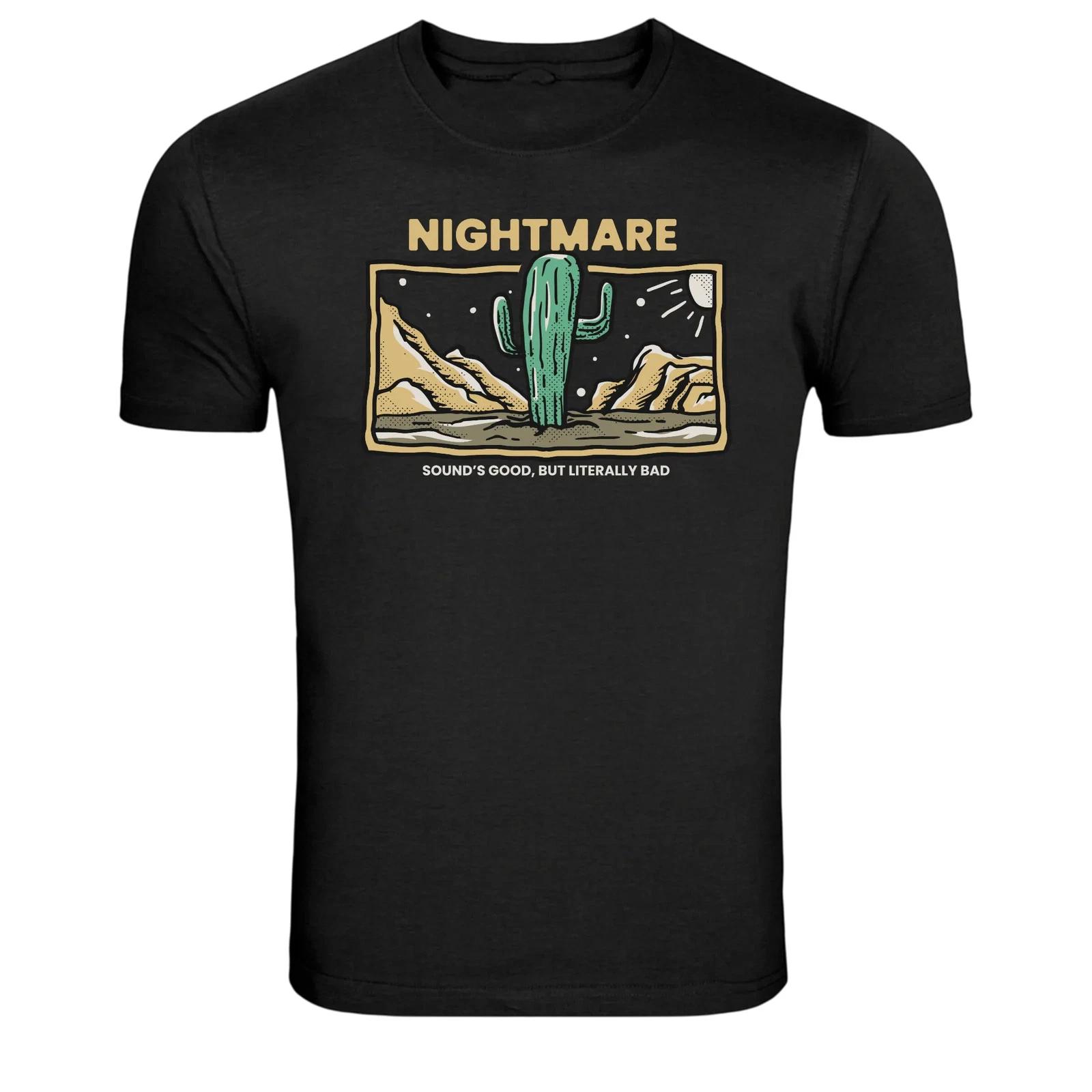 Nightmare Desert Cactus Illustration T-Shirt XS