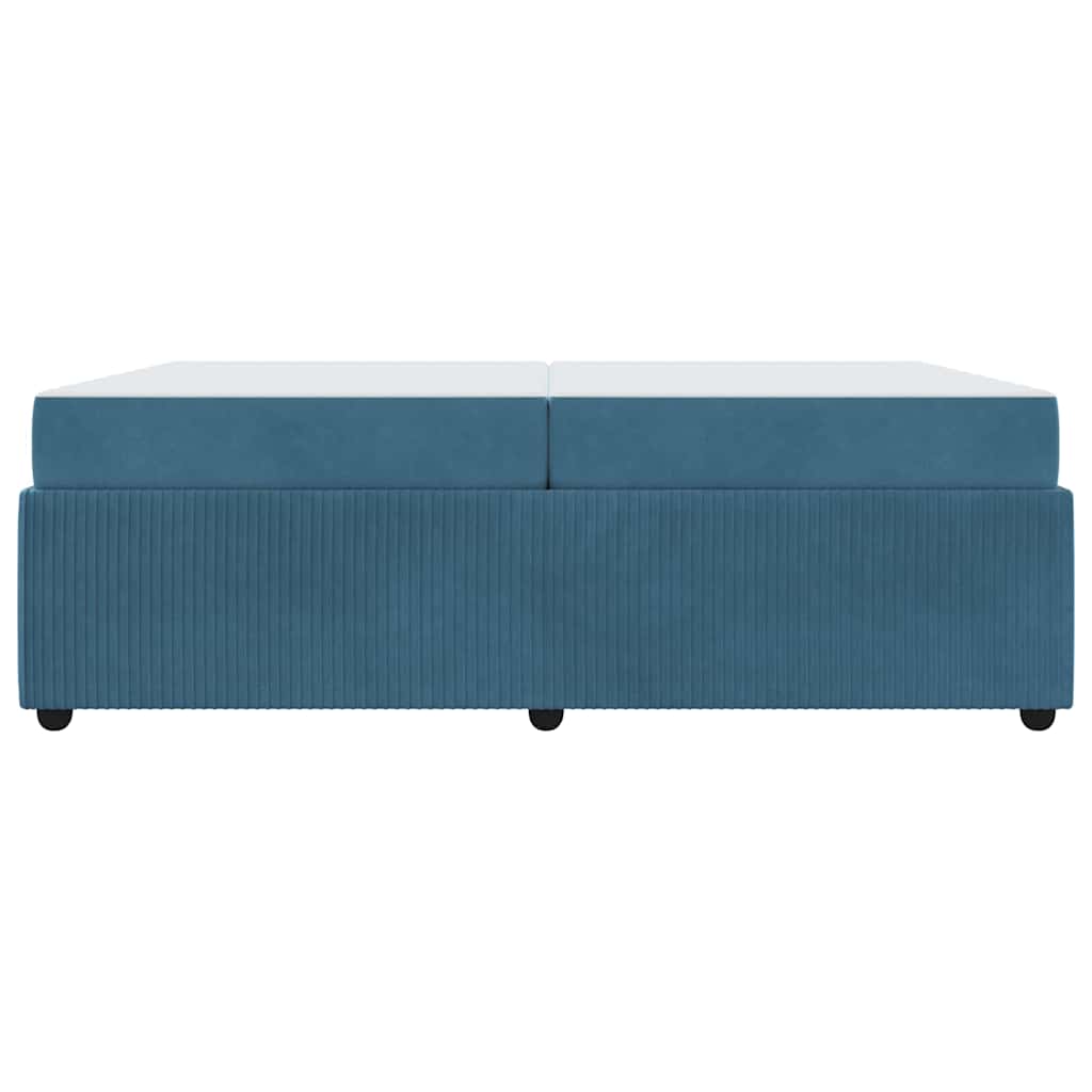 Bed Frame with Mattress Blue 200 x 200 cm Fabric