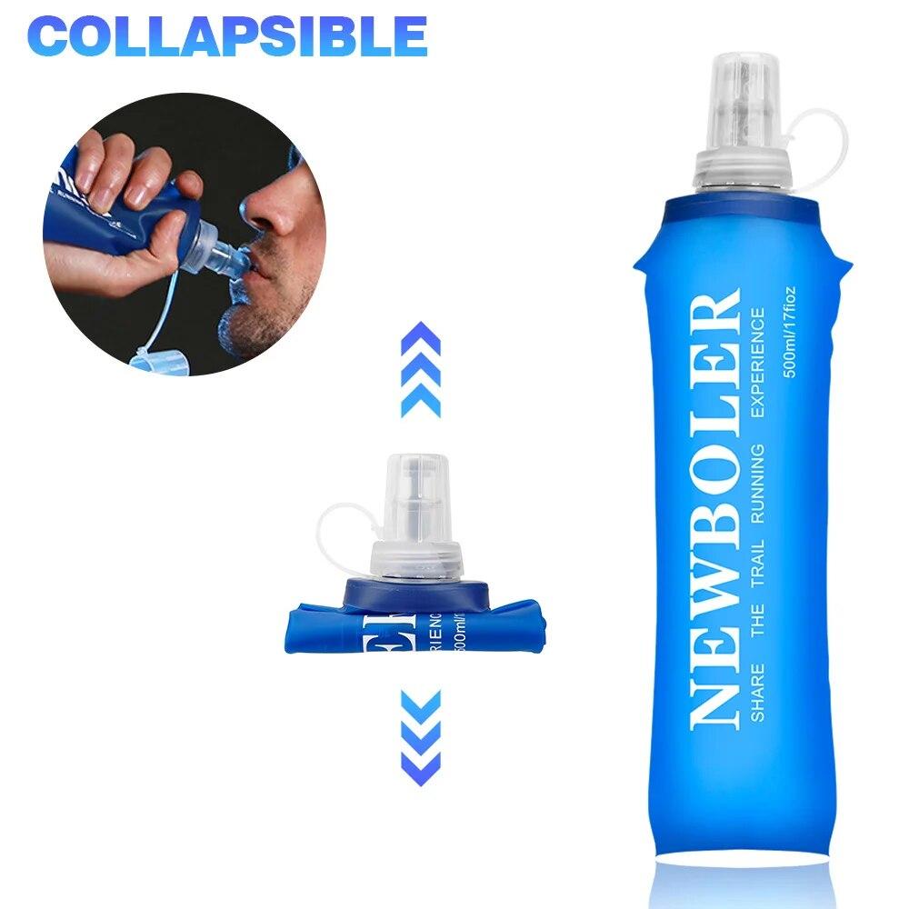 NEWBOLER 250 мл 500 мл Бутылка для воды ТПУ Складная Мягкая фляга Спортивная бутылка для воды Водяной мешок Складная бутылка для воды Бег Туризм