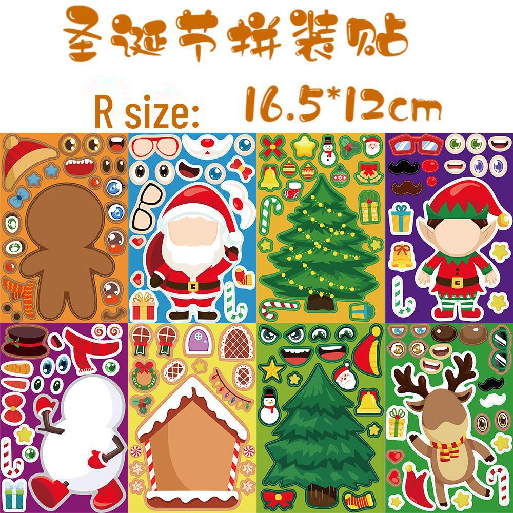 8 Christmas Dress-up Stickers for Notebook, Wall, or Mobile Decoration