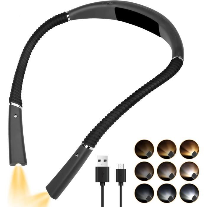 Lampada da Lettura - JOPHEK - Modello da Collo - 3 Colori - 6 Livelli di Luminosità - Ricaricabile USB