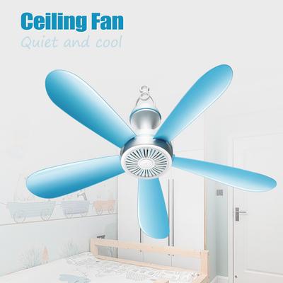 5/6 Leaves 220V Plug-in Ceiling Canopy Fan Silent Hanging Fan for Camping Bed Dormitory Tent Fan