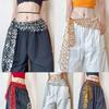 Hip-Hop Trend Glänzende Pailletten Hüftschal Jazz Tanzbekleidung Quaste Festival Wickelrock Tanzgürtel All-Match Taillenkette Accessoires