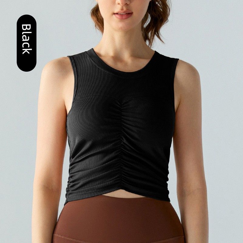Spring and Summer Yoga Yoga Fixed Cup Integrated Fashion Wind Sexy Open Back Sports Vest Sleeveless Workout Underwear