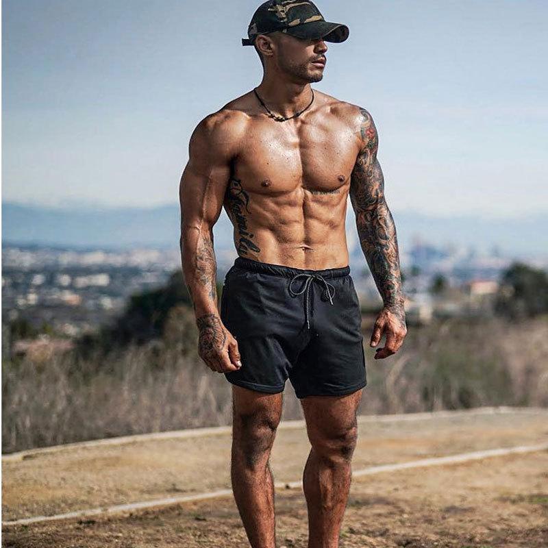 Men's Double-Layer Quick-Dry Sports Shorts for Fitness & Hiking