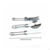 Portable tableware Kit Compact Folding HeatResistant Handles Camping spoon fork for