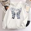 Pull zippé Vintage papillon à capuche manteau pour femme