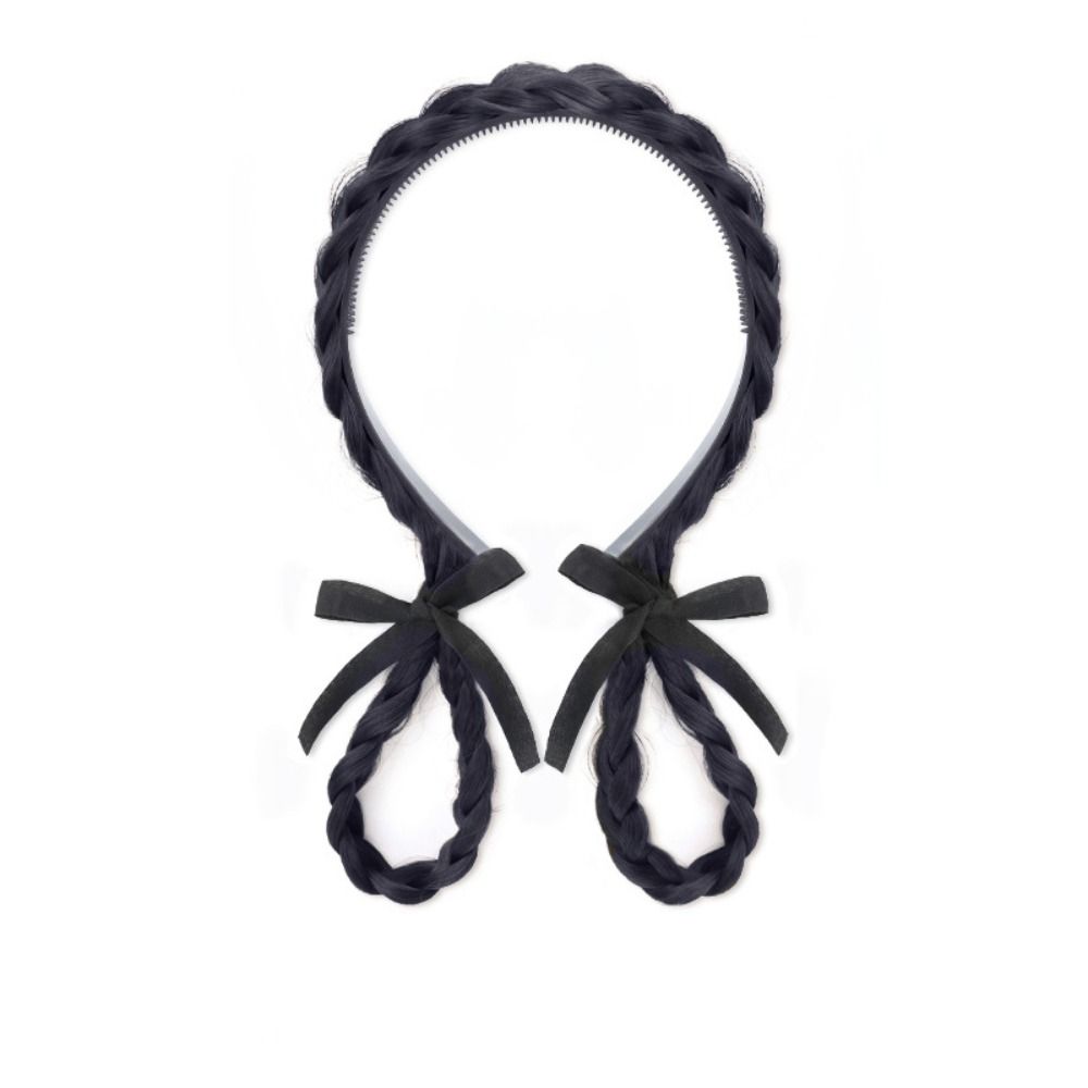 Headdress Twist Braid Wig Bun Cute Lop-Eared Rabbit Bun Bow Braided Headband  Daily