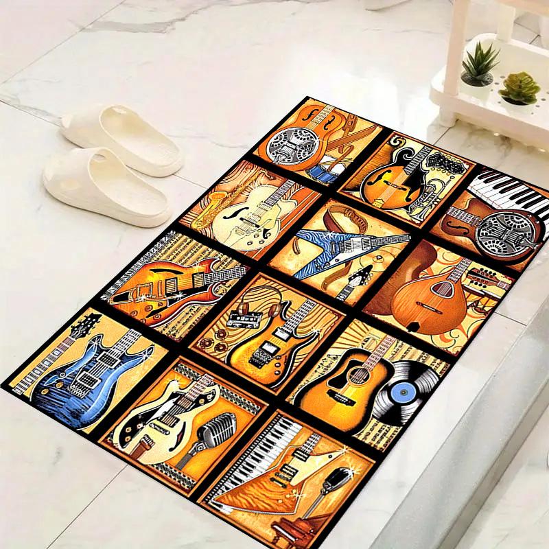 Guitar Carpet Rug for Living Room Bedroom Home Sofa Decoration,Kids Play Non-slip Floor Mat