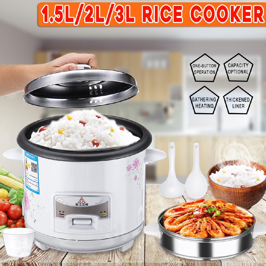 Automatic Electric Non-Stick Rice Cooker Food Steamer Cooking Warmer1.5/2/3L 50Hz Mechanical Switch Button 220V