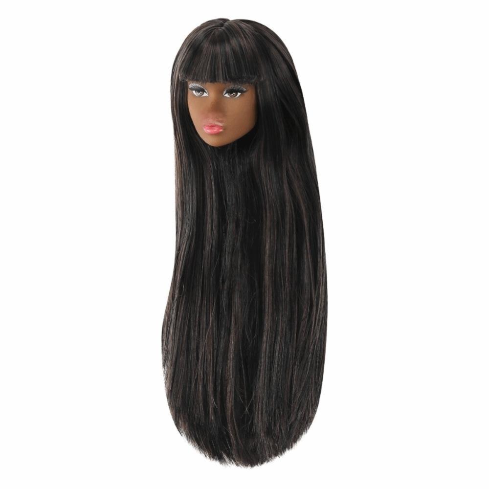 Weiß Normal Gebräunte Haut Puppenkopf Langes Haar Modepuppenkopf für 11,5 Zoll BJD Puppenkörper