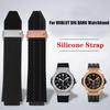 Dla HUBLOT BIG BANG Silikonowy Pasek do Zegarka 24X17MM 25X19MM Wodoodporna Opaska na Nadgarstek Męski Pasek do Zegarka Łańcuszek Gumowa Bransoleta