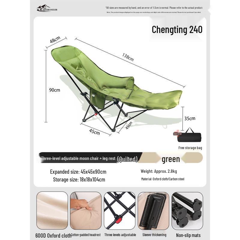 Adjustable Outdoor Folding Recliner Chair with Three-Position Backrest - Perfect for Office, Camping, or Relaxation