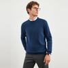 Septwolves Men's Seamless Round Neck 100% Wool Sweater