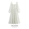 Jnleaog Autumn New Women's Clothing Fashion Style Stylish Fashion Print Waist-Slimming Long Dress
