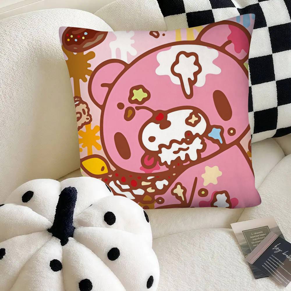 Cartoon Gloomy Bear Pillow Case Fashion Square Pillowcase Bedroom Sofa Room Ins Decoration Leisure